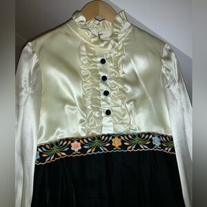 Vintage Cream and Black Maxi Dress